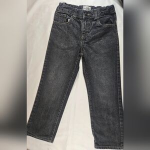 Children's Place Boys Black Long Straight Leg Adjustable Waist Jeans Sz 7 Husky